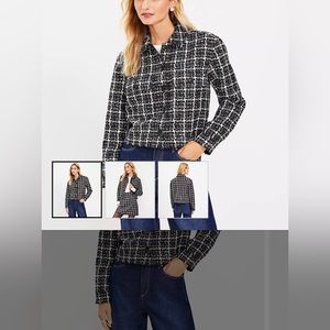 Loft shimmer tweed cropped jacket